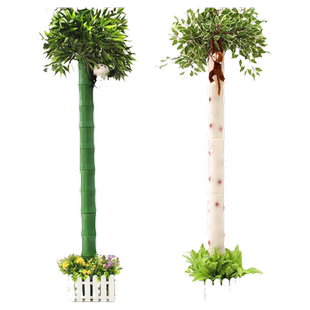 仿真竹子树皮假花藤条植物包下水管道装饰空调暖气管燃气遮挡管子