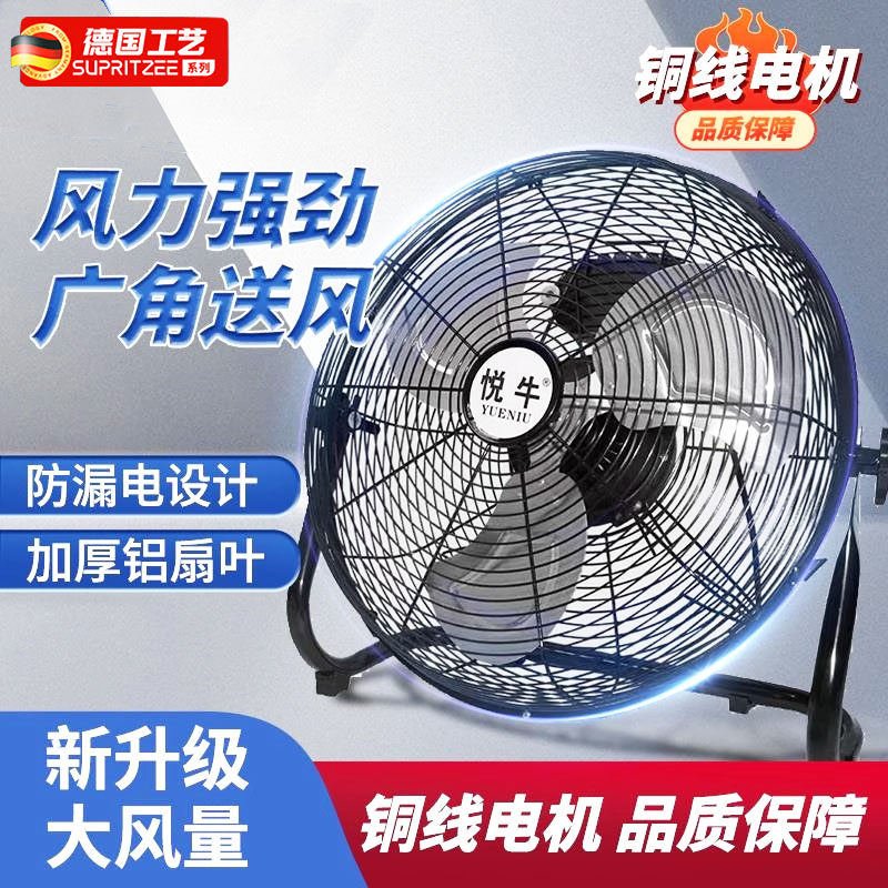 工业风扇强力电风扇台式大风量落地家用趴地扇商用大功率坐爬地扇