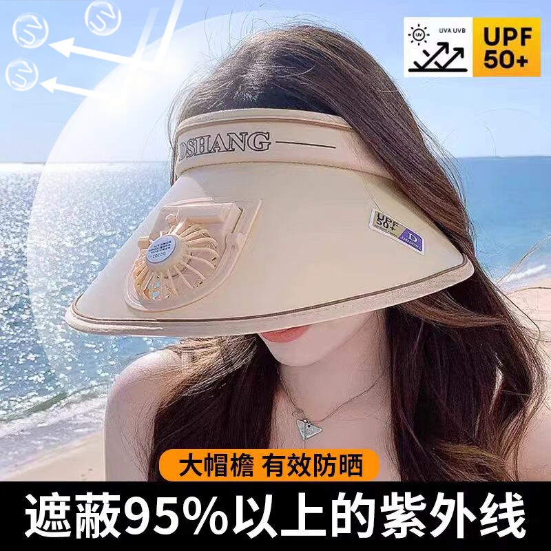 带电风扇的防晒帽子女2025新头部防护用品