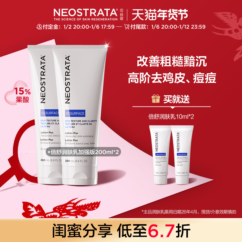 [2支]NeoStrata芯丝翠10%倍舒果酸身体乳保湿滋润去鸡皮净痘焕白