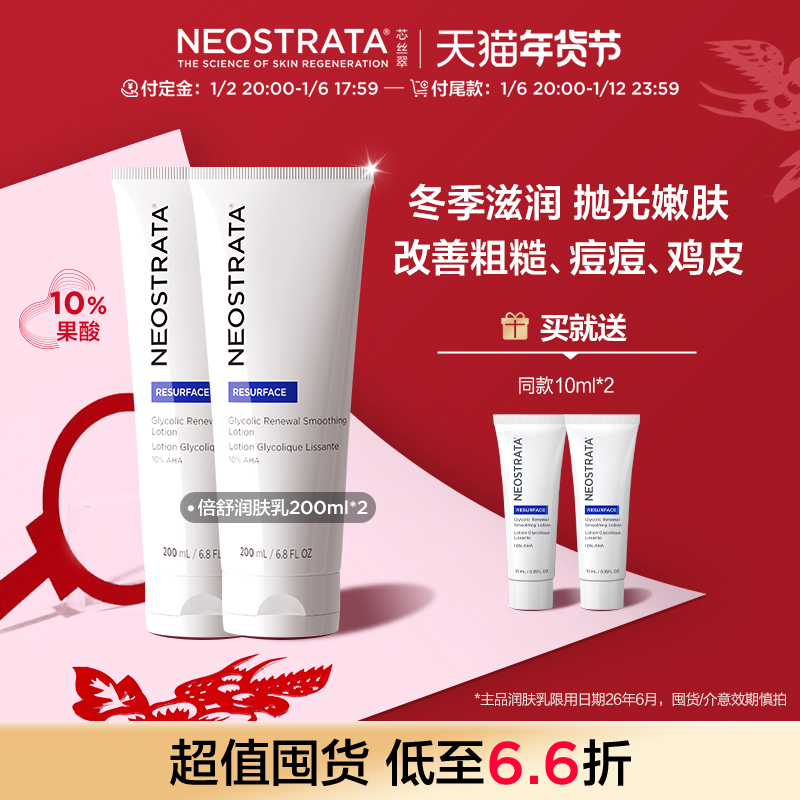 [2支]NeoStrata芯丝翠15%倍舒润肤乳果酸身体乳加强版去痘去鸡皮