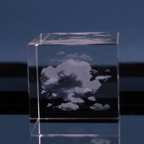 治愈系小物件下雨的云云朵水晶立方电脑桌面摆件创意生日礼物女生