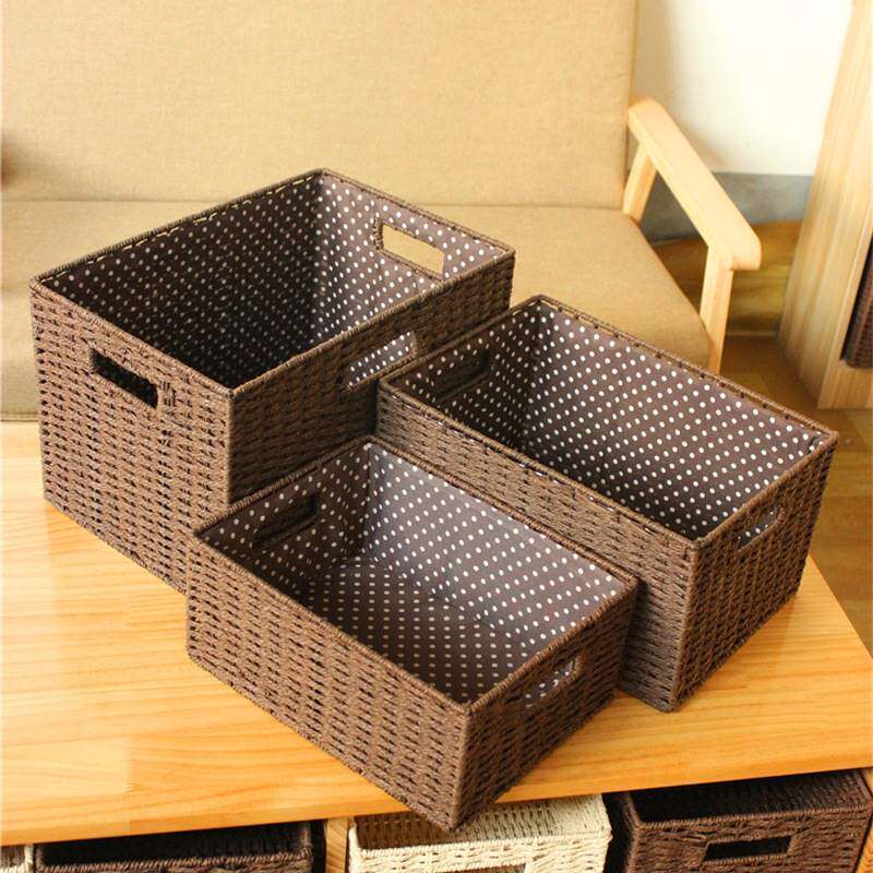 藤收纳篮编织框架零食玩具篮家庭收纳抽屉式组织盒收纳盒
