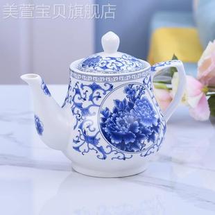 酒店过滤 陶瓷大茶壶单壶泡茶家用大号防爆凉水壶中式