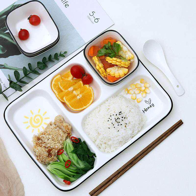 日式创意陶瓷大容量分格餐盘饭堂一人食餐具盘套装大