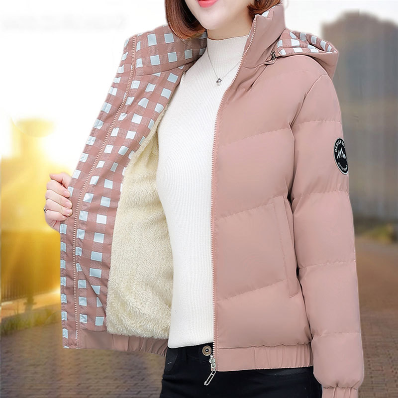 加绒加厚棉衣棉服女款冬季保暖短款2025年新款夹棉外套秋冬小