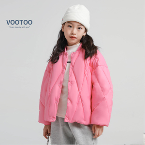 vootoo童装女童羽绒服女宝宝外套儿童冬装洋气2023秋冬男童中大童
