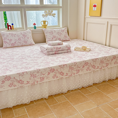 春荣烂花牛奶绒榻榻米床盖