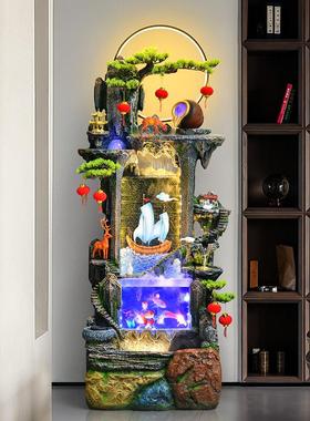 客厅假山招财风水轮流水循环水玄关落地摆件鱼缸公司乔迁开业装饰