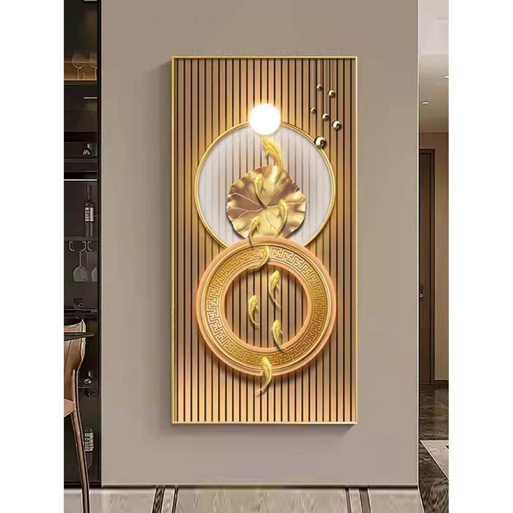 玄关走廊入户装饰画晶瓷有框竖版挂画简约现代背景墙北欧抽象高端