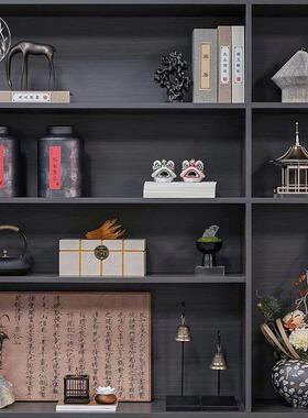 新中式风展示柜博古架艺术工艺品摆饰办公室柜子书柜装饰品样板间