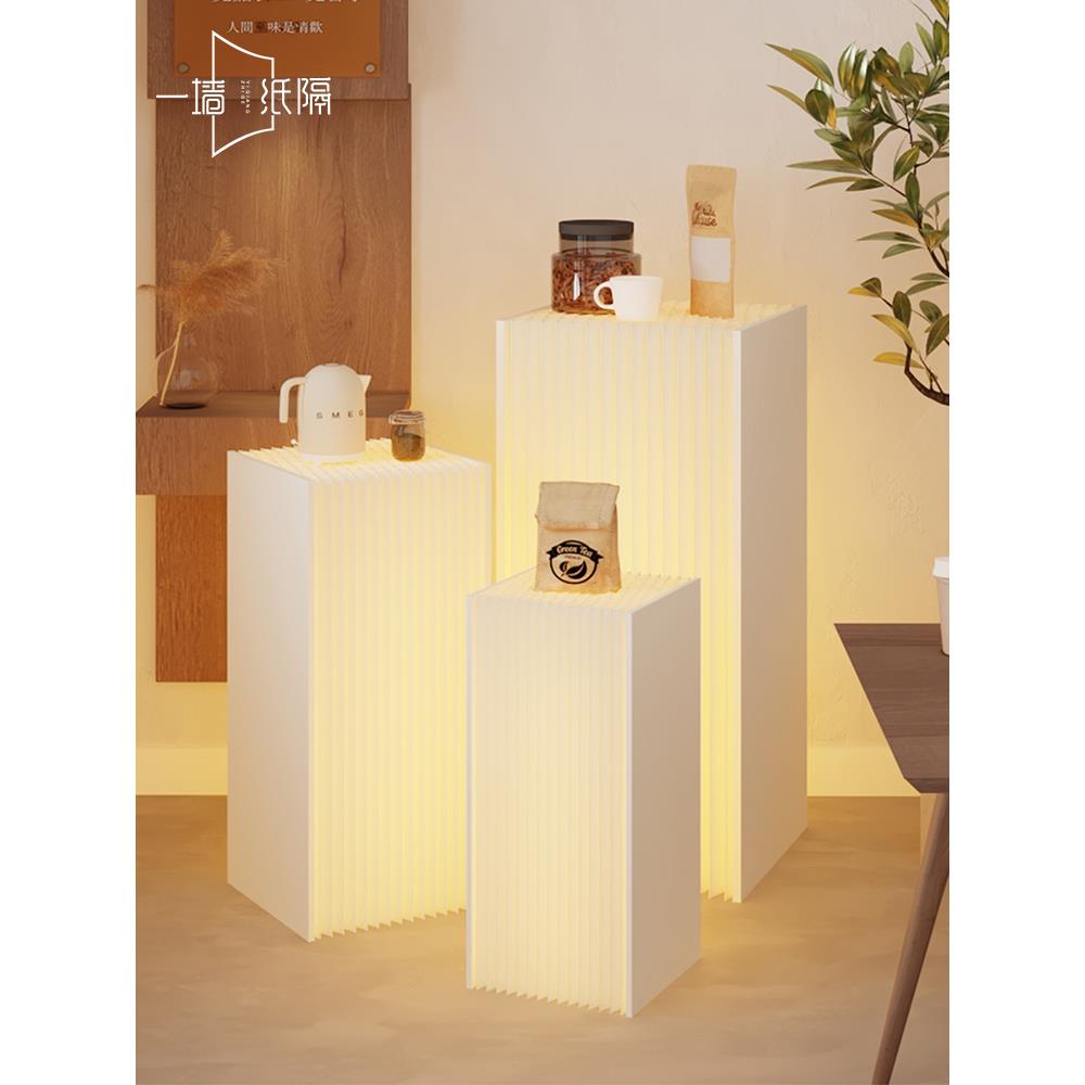 发光展台展示架商用立柱底座橱窗展架中岛台陈列台方柱地台展示台