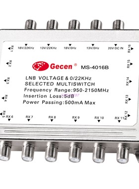 4x16 satellite multiswitch LNB voltage selected multiswitch