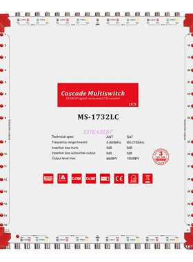 17x17x32 satellite multiswitch Out port with LED light