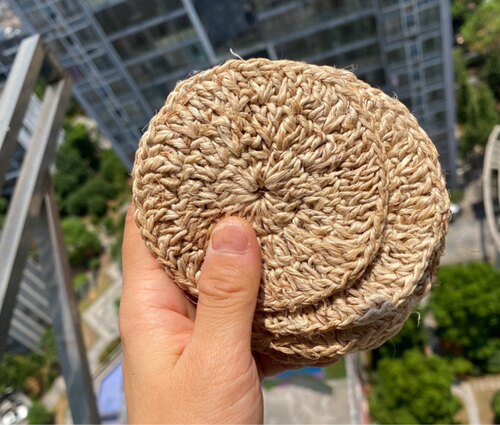 纯手工钩织纯天然苎麻杯垫植物纤维杯垫茶壶垫承壶垫加厚款