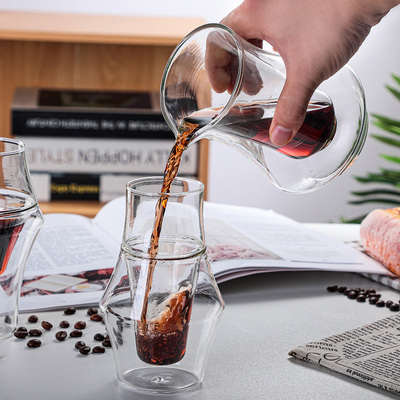 日式双层玻璃咖啡萃取杯分享咖啡壶杯子品鉴杯高颜值茶杯咖啡杯