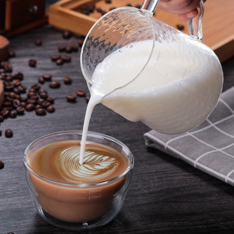 玻璃咖啡拉花杯咖啡壶配套器具打奶手冲分享杯奶泡杯专用拉花缸