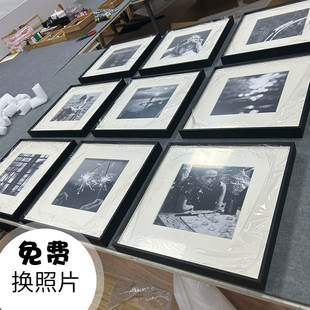 照片打印挂墙定制装饰画艺术微喷小众装裱彩色黑白摄影作品九宫格
