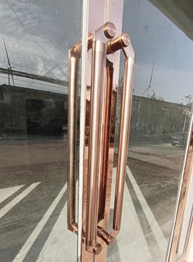 刀头带框黑色黑钛地弹簧地弹门加厚配件刀头型大门不锈钢黑体有框