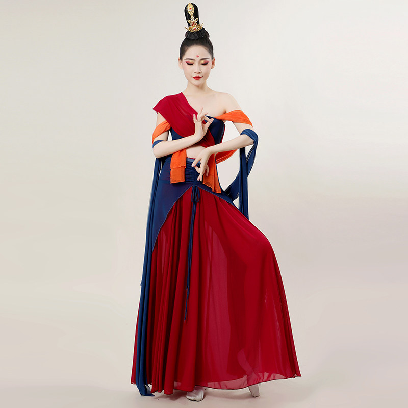 古典舞飞天敦煌演出服2022年新款民族异域风情舞蹈练功服装女仙气