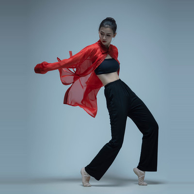 现代舞练功服宽松衬衫中国舞衬衣