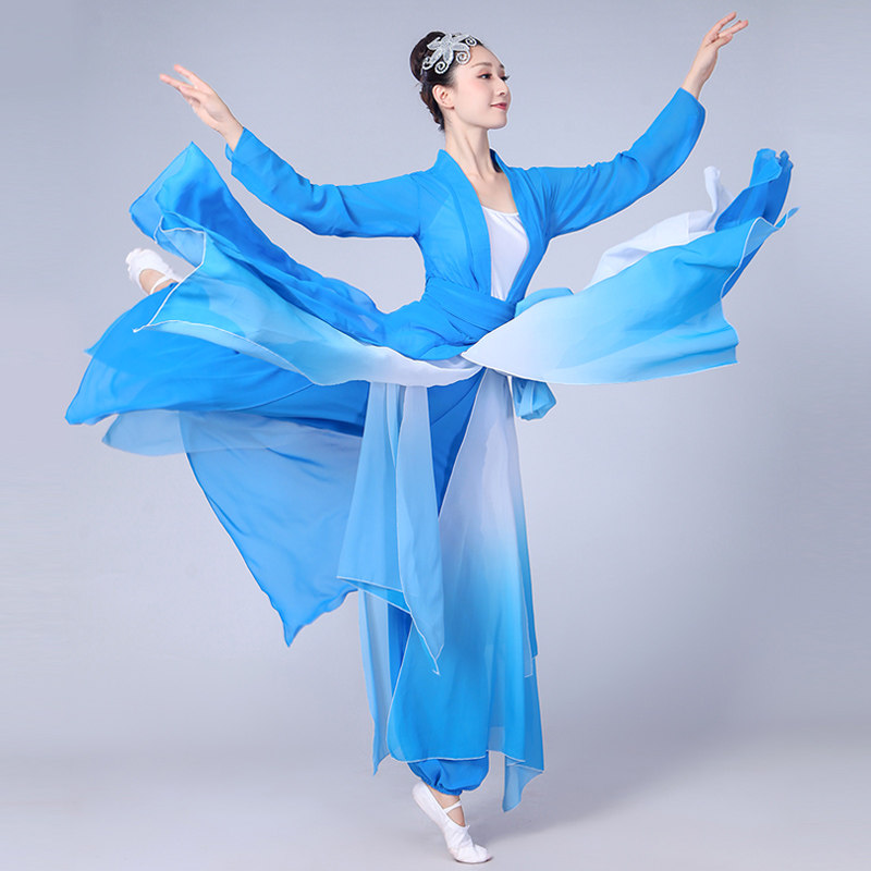 古典舞舞蹈服女现代舞中国风民族舞练功服伞舞表演服装新款秧歌服