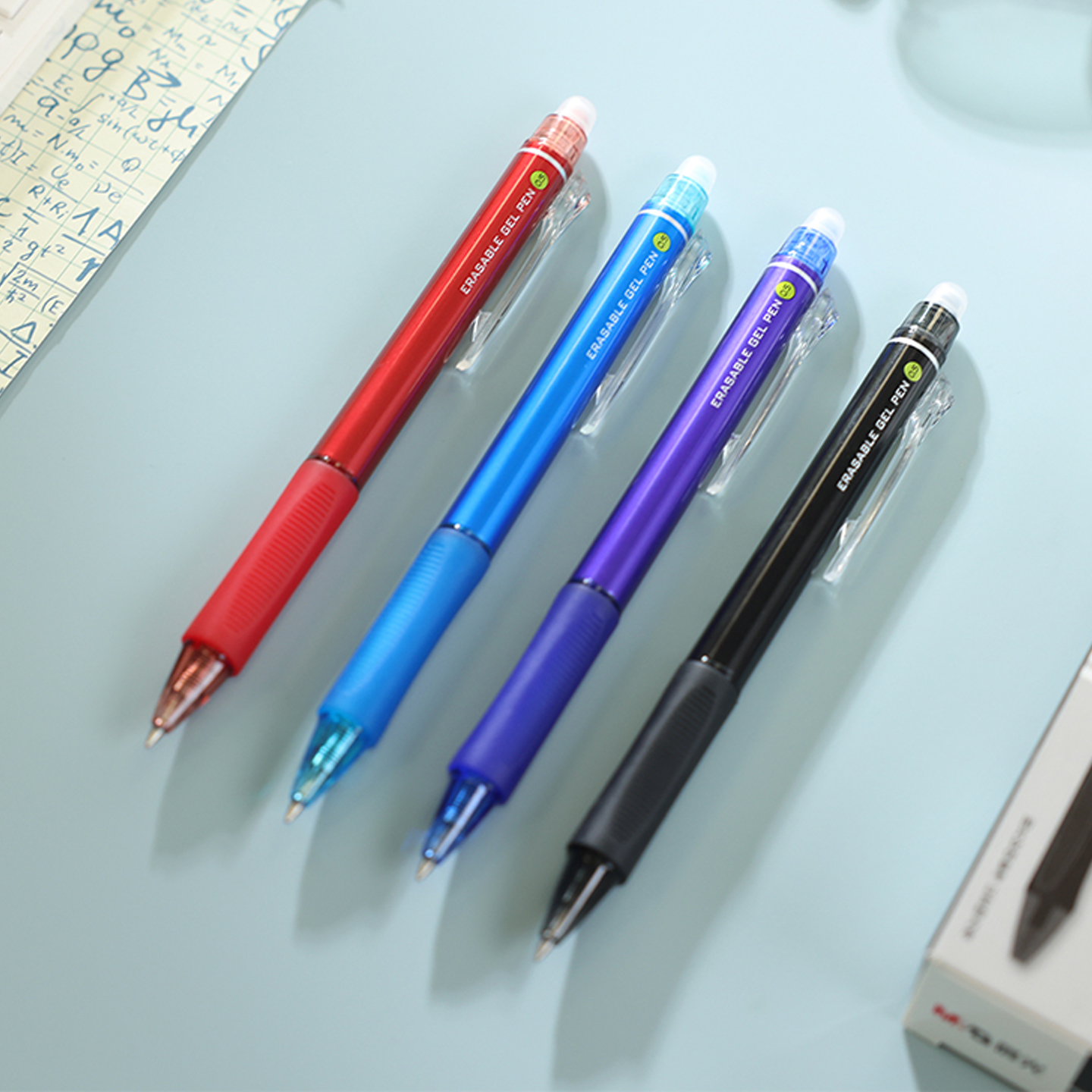 晨光按动可擦笔红色黑色蓝色