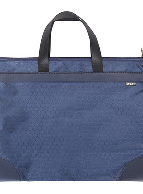 正品晨光球纹手提包牛津布PVC防水ABBN3047 黑色公文包 手提袋学生补课作作业收纳袋简约商务 单位采购文件袋