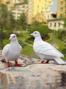 花园装饰 庭院摆件户外阳台 房顶装饰摆设树脂动物彷真鸽子摆件