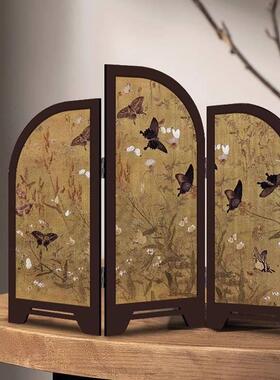 墨竹图桌面屏风摆件中国风茶室饭厅装饰画 画斗柜电视柜餐柜摆台