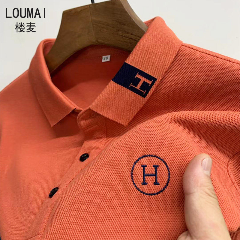 男士长袖t恤2021新款带领外穿丅血 纯棉刺绣保罗polo衫春秋装上衣