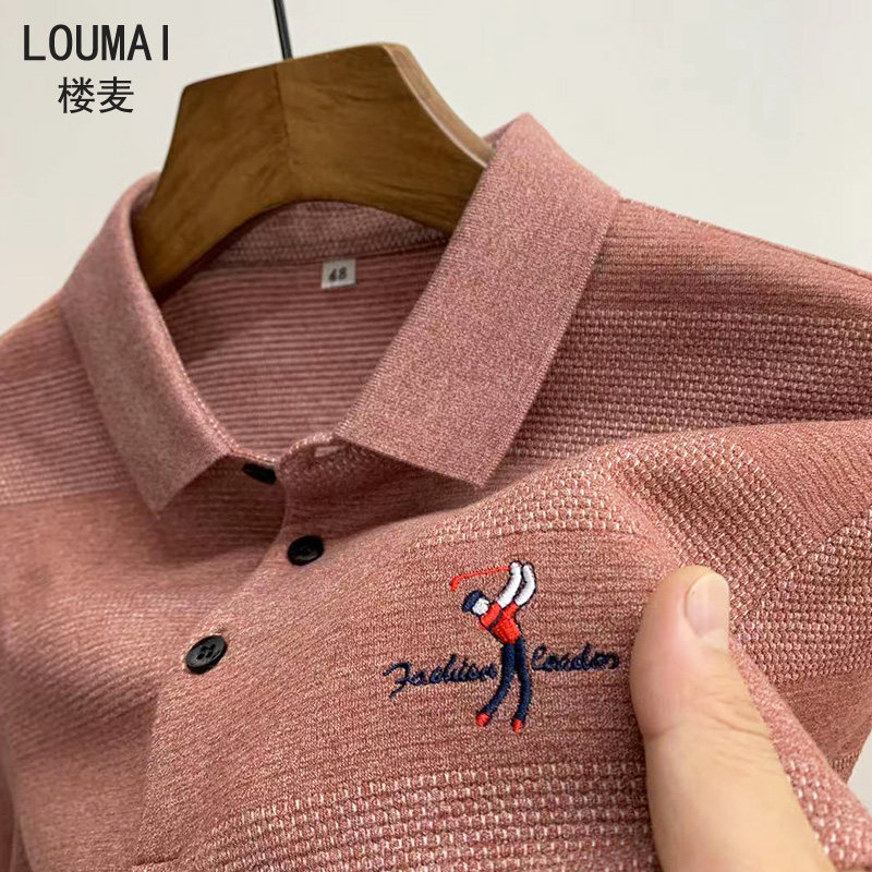 长袖t恤男秋装带领中年男士保罗polo衫上衣潮流休闲外穿秋衣丅桖