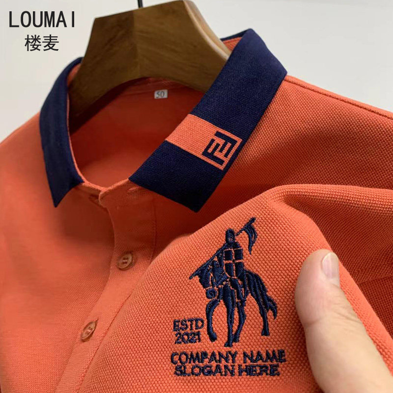 男士长袖t恤2021新款翻领丅恤 高端保罗刺绣POLO衫纯棉春秋装上衣