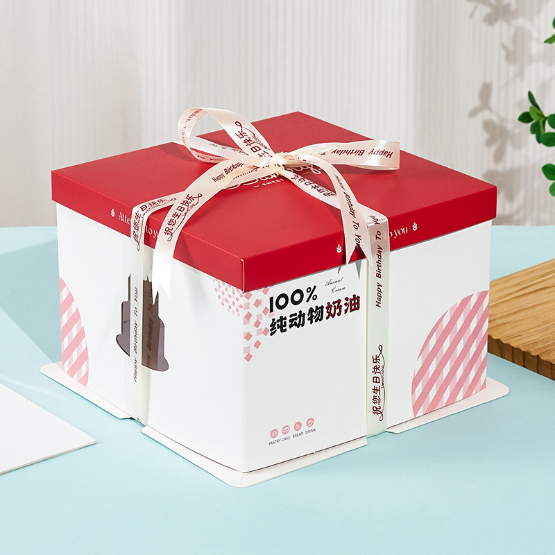 2025新款蛋糕盒子包装盒生日6六8八10寸多尺寸加厚烘焙网红定制