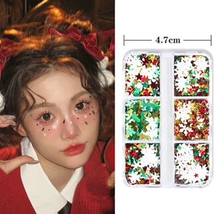 圣诞雪花亮片贴纸妆容脸贴节日氛围感眼部装饰贴演唱会派对创意妆