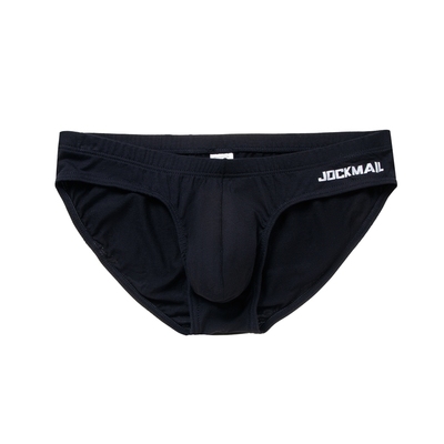 JOCKMAIL吸汗男士比基尼低腰潮流纯白色大囊袋个性感三角内裤透气