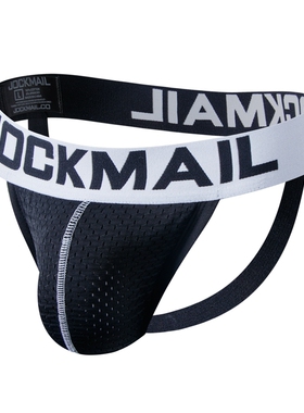 JOCKMAIL白色高叉内裤双丁男士情趣双丁内裤男阴囊托丁字裤诱惑