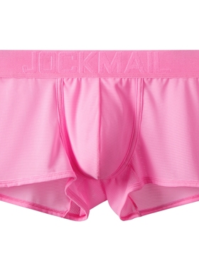 JOCKMAIL男生内裤网眼速干透气平角裤衩低腰设计透明大囊袋短裤头