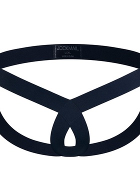 JOCKMAIL男士低腰性感双丁字裤t裤搞弹力带提臀紧身镂空吊环纯色