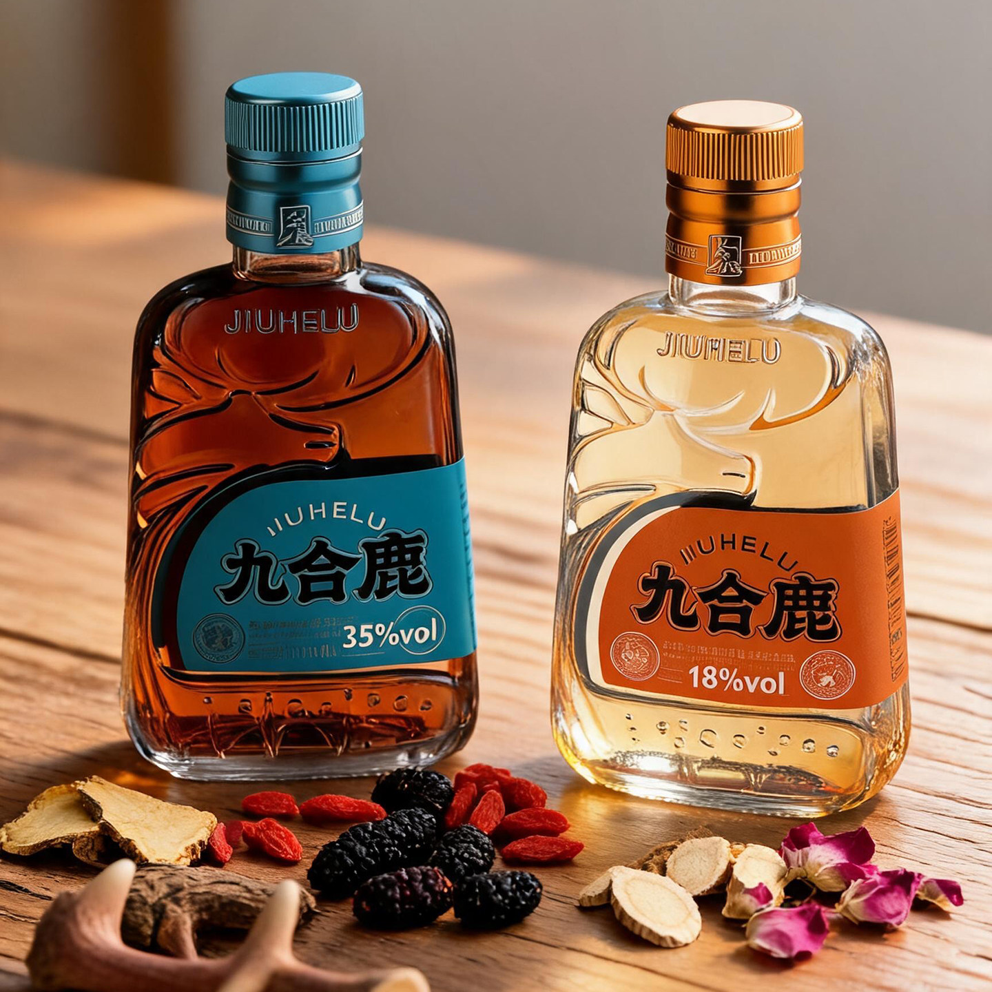 九合鹿露酒35度18度玻璃瓶装传统工艺酿造小瓶便携整箱宴会自饮酒