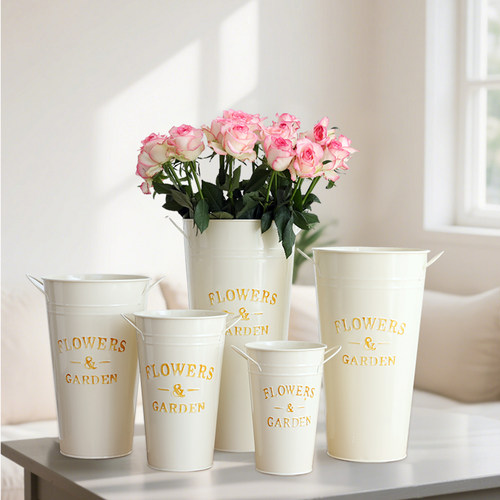 拾忆美式复古铁皮花桶鲜花桶家用