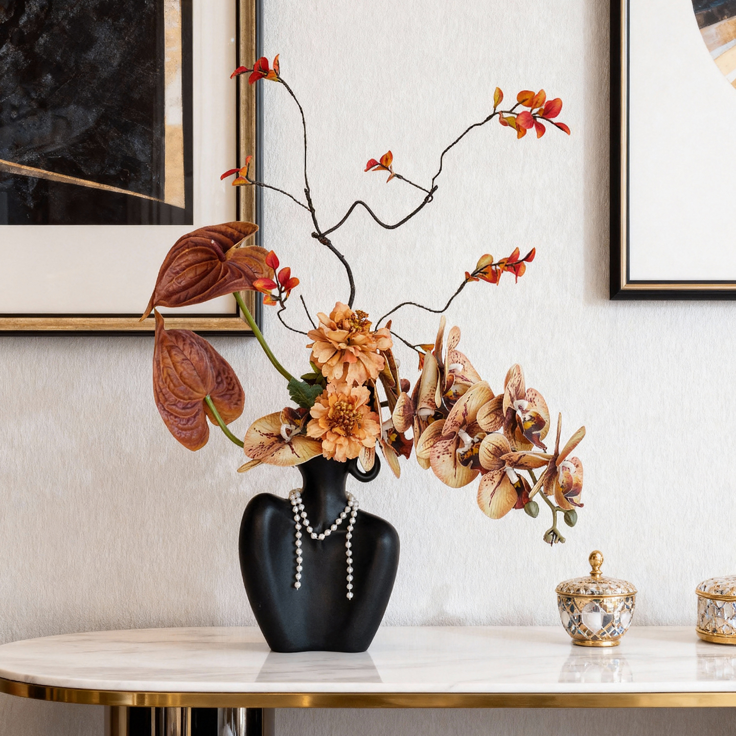 轻奢高端仿真花束蝴蝶兰插花