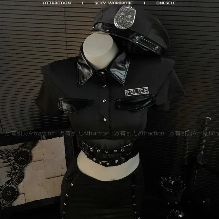 ins套装cos制服修身包臀短裙套装