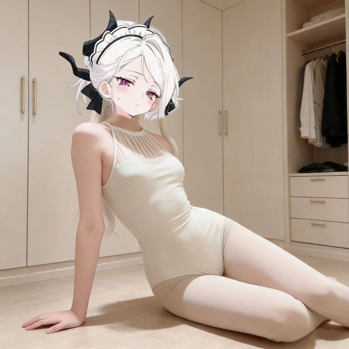 ins空崎日奈cos白体操服紧身套装