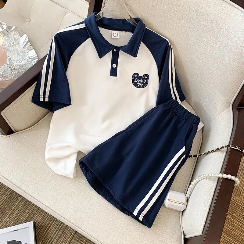 学院风盐系学生运动服套装女夏季