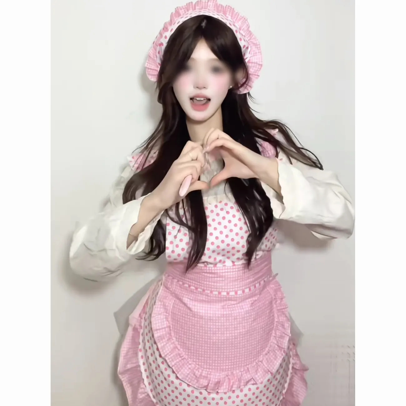 学院风新款甜美小厨娘围裙套装女