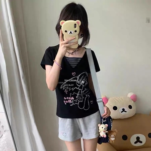 夏季日系可爱软妹五分阔腿短裤