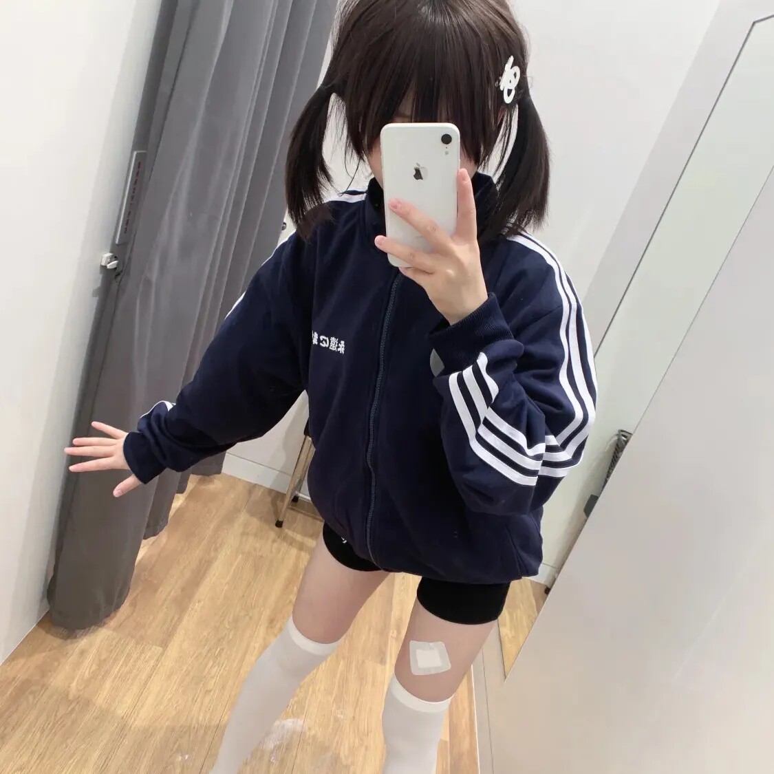 现货日系亚文化复古条纹运动套装