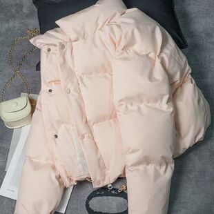 现货小个子羽绒棉服女冬季新款韩版学院风立领宽松加厚短款面包服