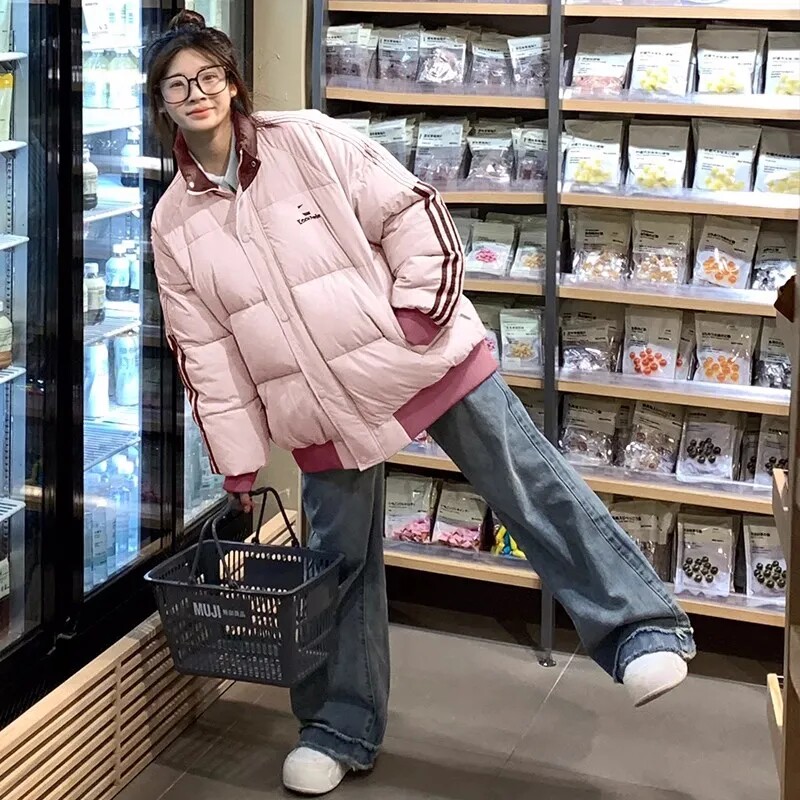 冬季女小个子加厚羽绒棉面包服